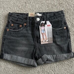 Levi's Girls Dark Gray Girlfriend Jean Shorts size 7 NWT
